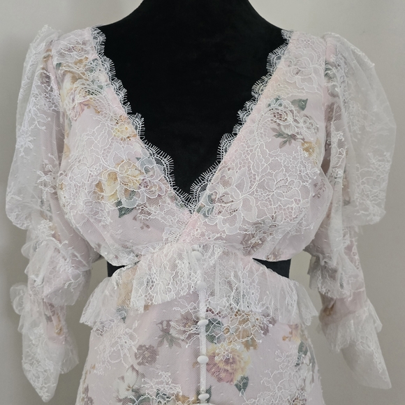 FOR LOVE & LEMONS Pearl Maxi Dress in Blush - Picture 9 of 16